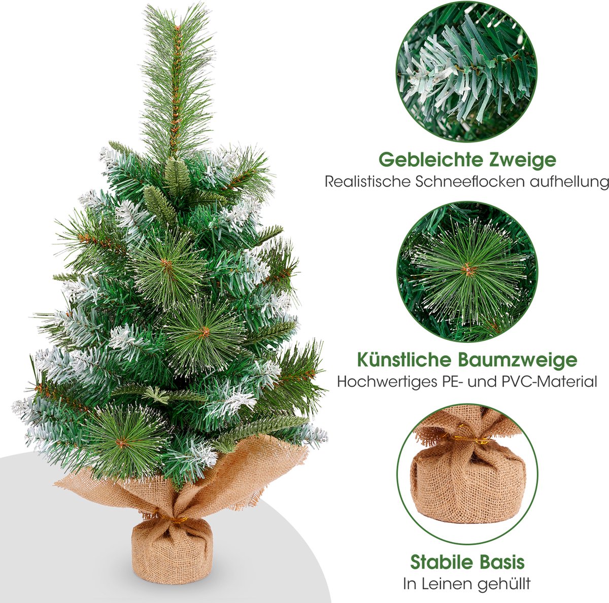 Uten Mini Kerstboom PVC+PE 60 Takken 60 cm
