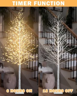 Verlichte Berk Kunstboom 180 cm