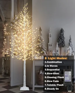 Verlichte Berk Kunstboom 180 cm