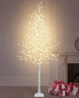 Verlichte berk kunstboom 180 cm
