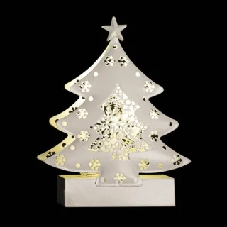 Verlichte dennenboom met 2 warmwitte ledlampjes