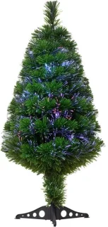Verlichte glasvezel kerstboom 90 cm - groen