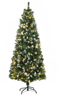 Verlichte kunstkerstboom, 180 cm, groen
