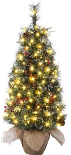 Verlichte mini-kunstkerstboom voor op tafel, 90 cm