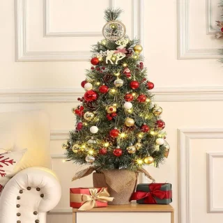 Verlichte mini kunstkerstboom