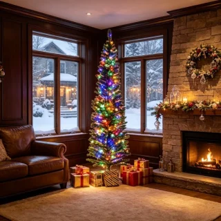 Verlichte pencil kerstboom 180 cm