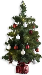 Versie Kunstkerstboom 50cm Inclusief Verlichting en Kerstballen