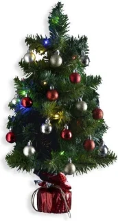 Versie Kunstkerstboom 50cm Inclusief Verlichting en Kerstballen
