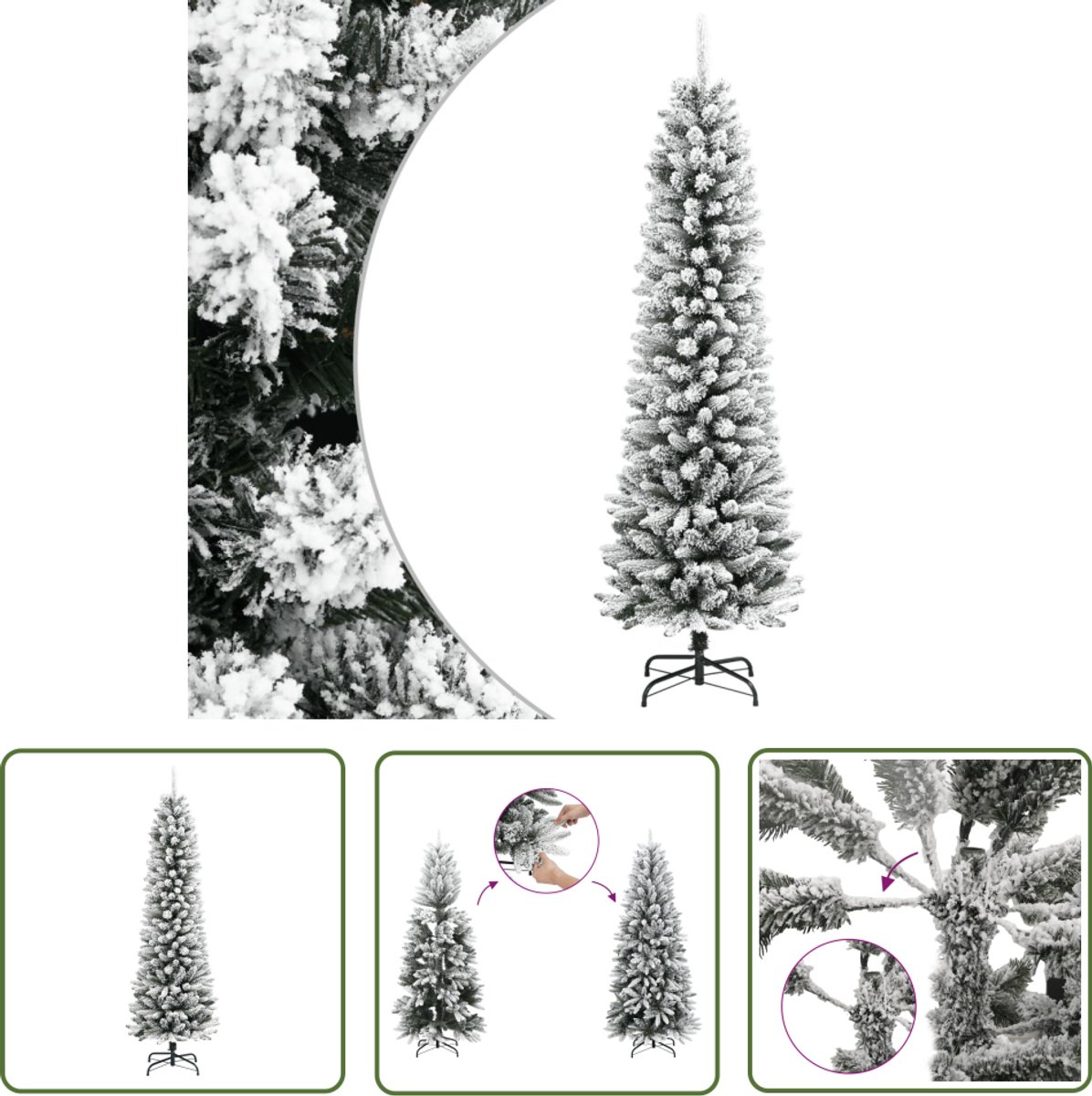 vidaXL 120 cm Kunstkerstboom Smal PVC PE
