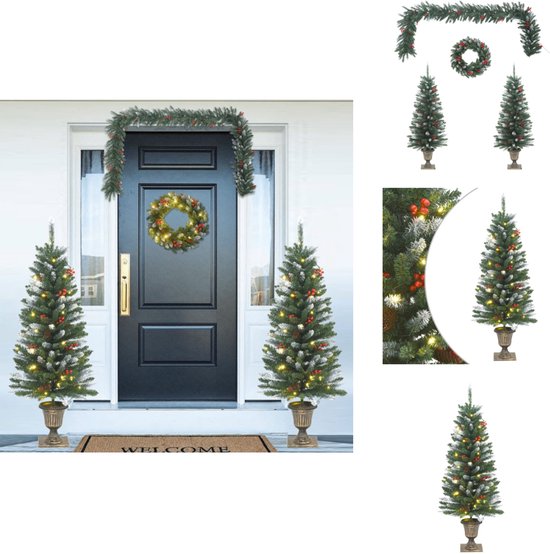 vidaXL 4-delige kerstdeurdecoratieset PVC