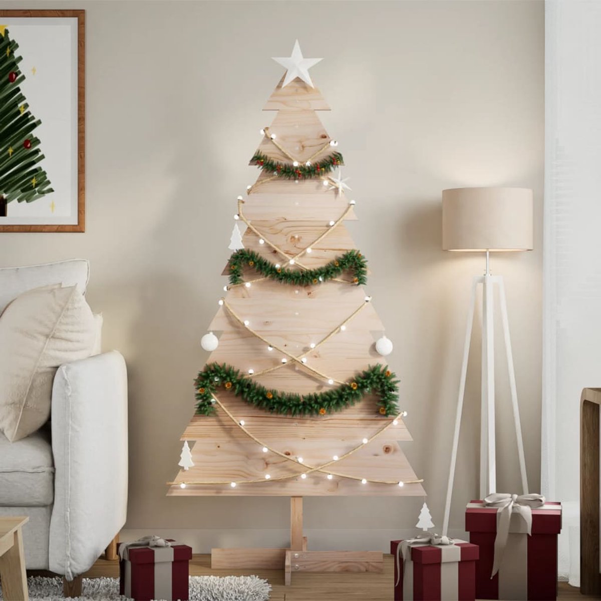 vidaXL Grenenhouten Kerstboom 150 cm