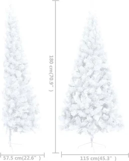 vidaXL Half kunstkerstboom 180 cm wit