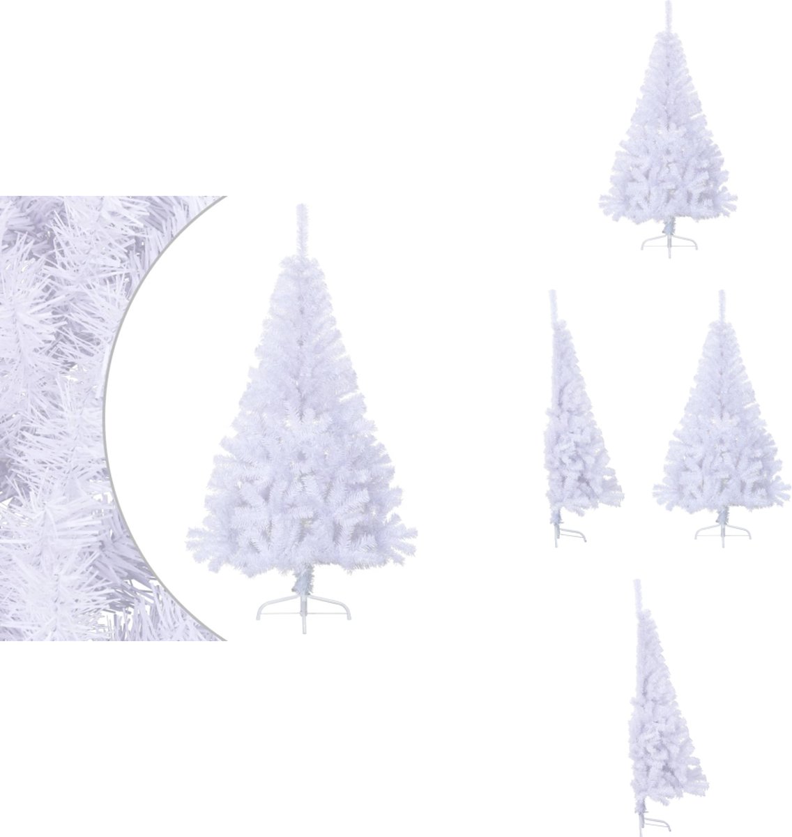 vidaXL Halve Kerstboom PVC Wit 150 cm