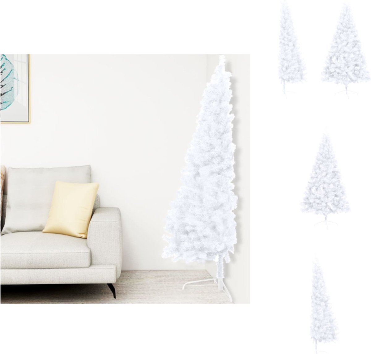 vidaXL Halve Kerstboom PVC Wit 150 cm