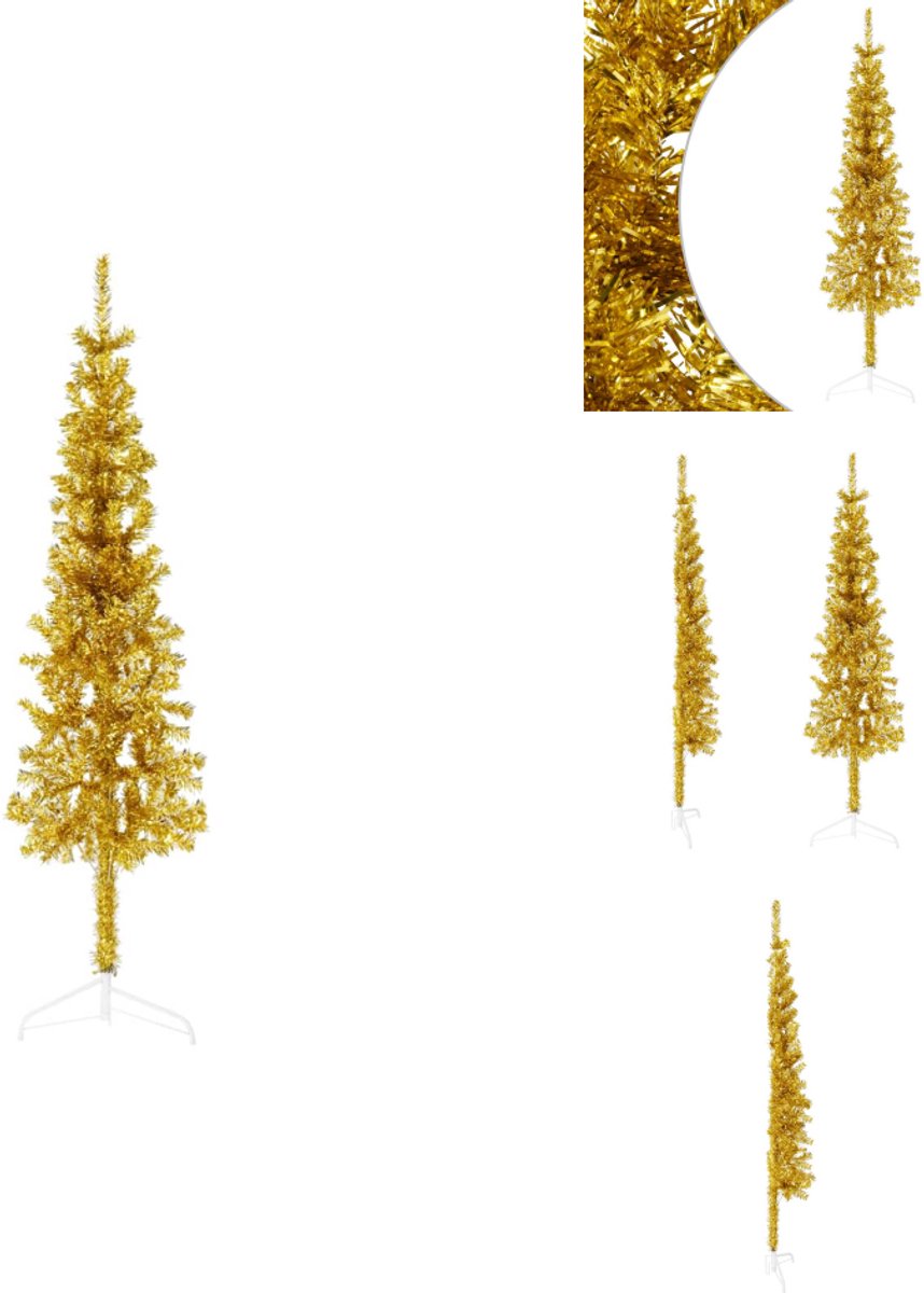 vidaXL Halve Kunstkerstboom 120 cm Goud