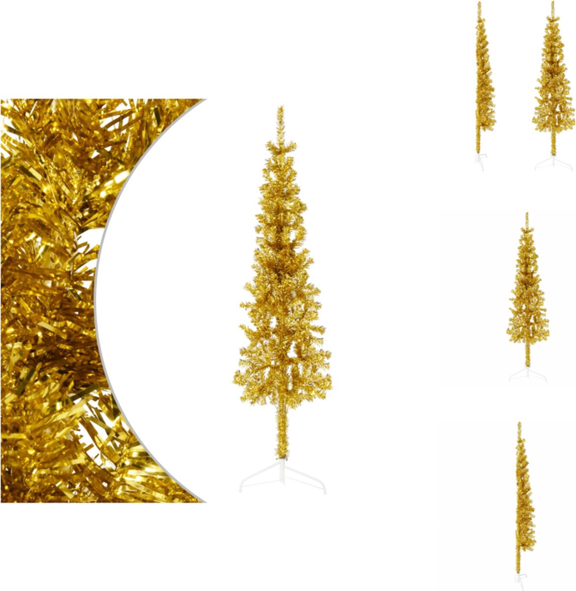 vidaXL Halve Kunstkerstboom 120 cm Goud