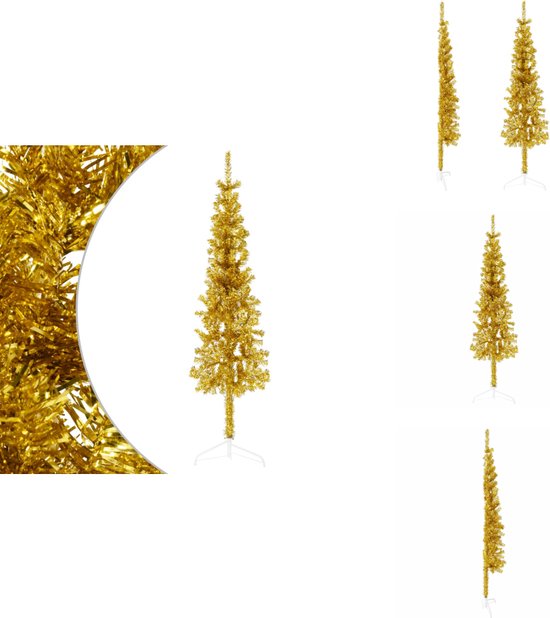 vidaXL Halve Kunstkerstboom 120 cm Goud