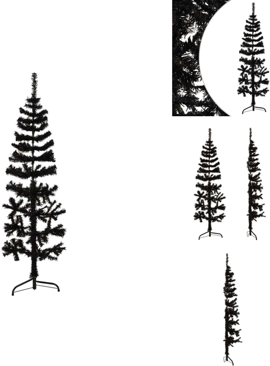 vidaXL Halve Kunstkerstboom 120 cm Zwart