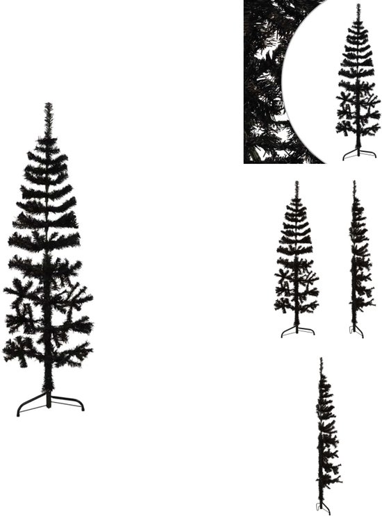 vidaXL Halve Kunstkerstboom 120 cm Zwart
