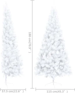 vidaXL Halve kunstkerstboom 180 cm wit