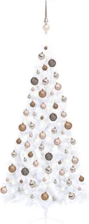 vidaXL Halve kunstkerstboom 180 cm wit