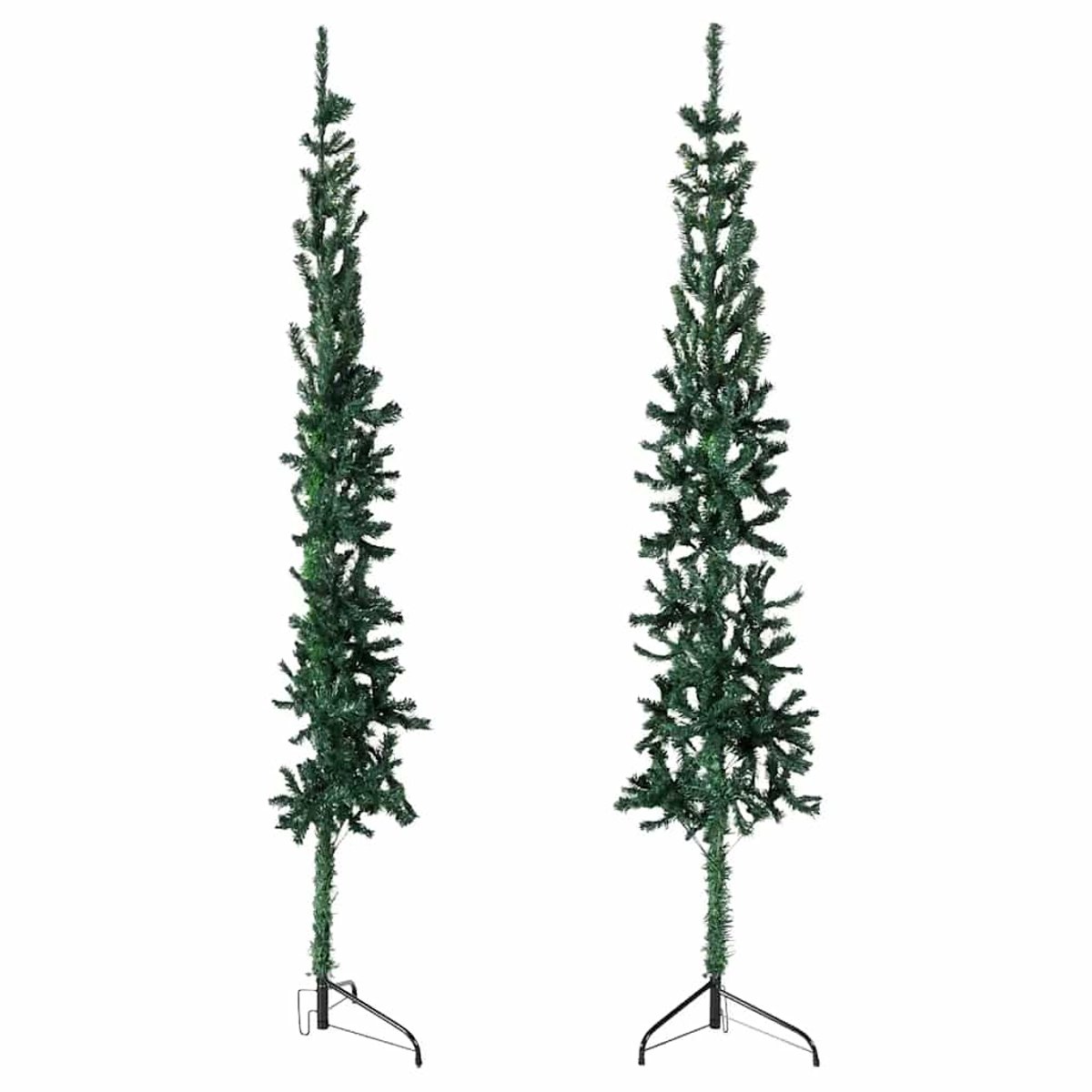 vidaXL Halve Kunstkerstboom 210 cm Groen Met Standaard