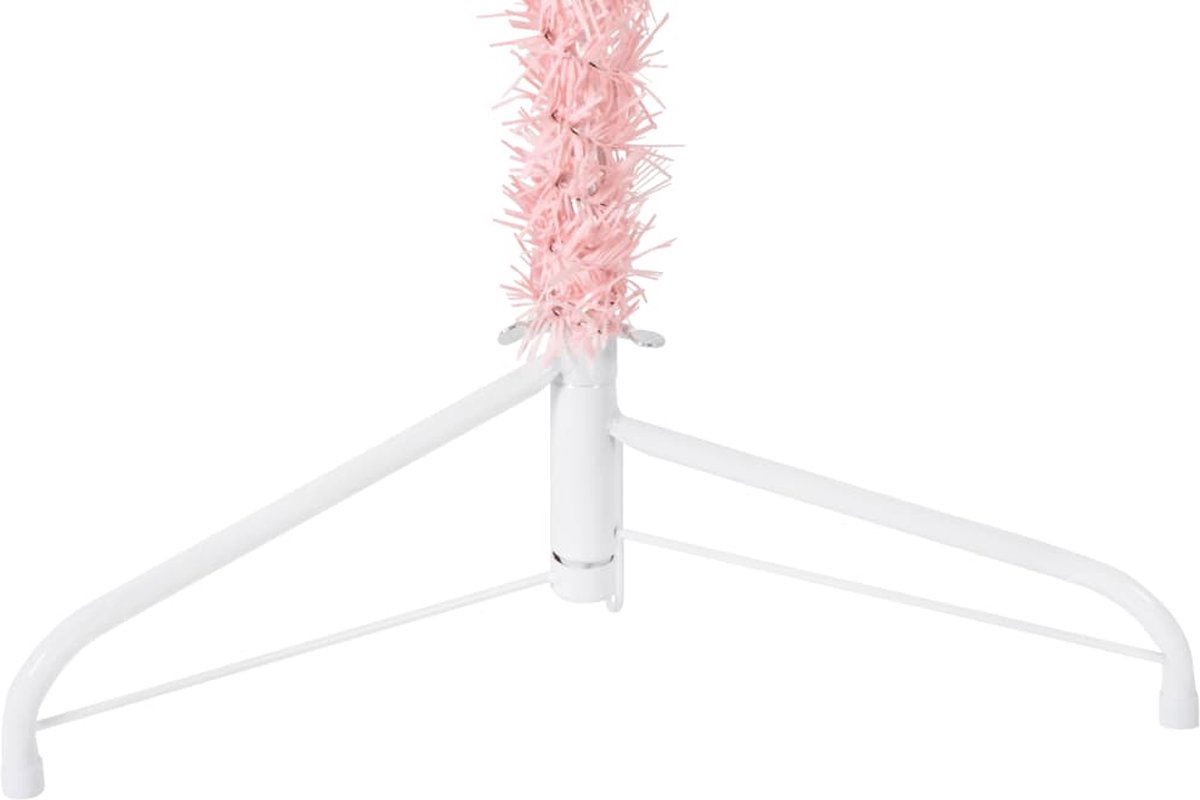 vidaXL Halve Kunstkerstboom 210 cm Roze met Standaard