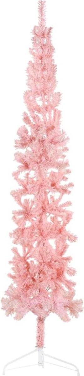 vidaXL Halve Kunstkerstboom 210 cm Roze met Standaard