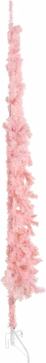 vidaXL Halve Kunstkerstboom 210 cm Roze met Standaard
