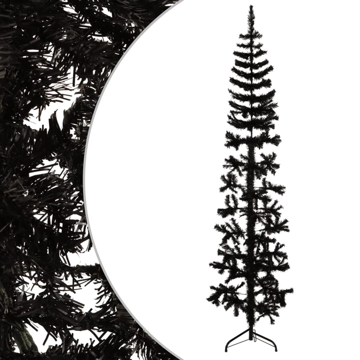 vidaXL Halve Kunstkerstboom 240 cm Zwart