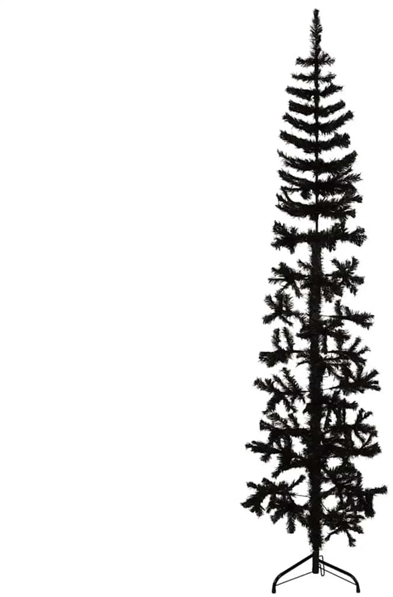 vidaXL Halve Kunstkerstboom 240 cm Zwart