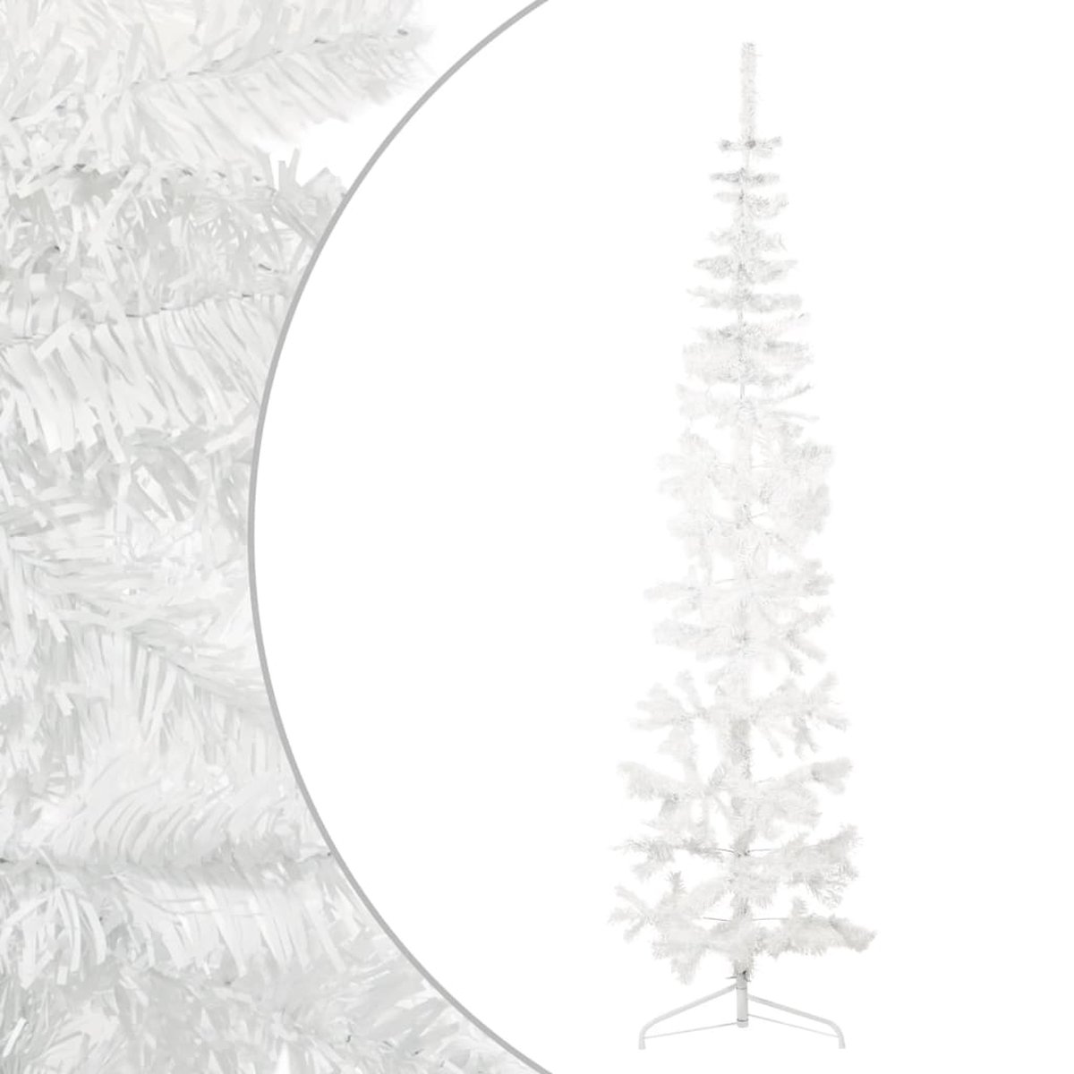 vidaXL Halve Kunstkerstboom Half 210 cm Wit