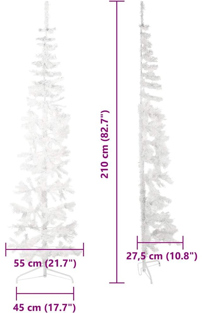 vidaXL Halve Kunstkerstboom Half 210 cm Wit