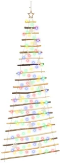 vidaXL hangende kerstboom 210 cm 130 led's meerkleurig