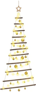 vidaXL hangende kerstboom met ballen – 150 cm – 80 ledlampjes – warmwit