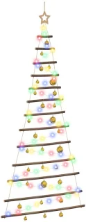 vidaXL hangende kerstboom met ballen 180 cm