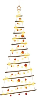 vidaXL hangende kerstboom met ballen 180 cm
