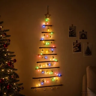 vidaXL hangende kerstboom met ballen