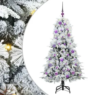 vidaXL hinged kerstboom Wit 150 cm PE en PVC