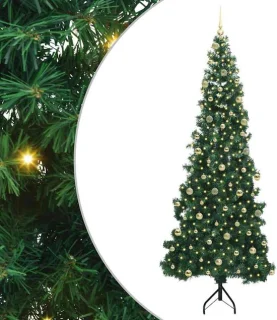 vidaXL hoek kunstkerstboom 240 cm van pvc en metaal