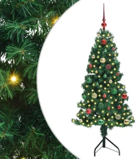 vidaXL hoekkerstboom van pvc en metaal
