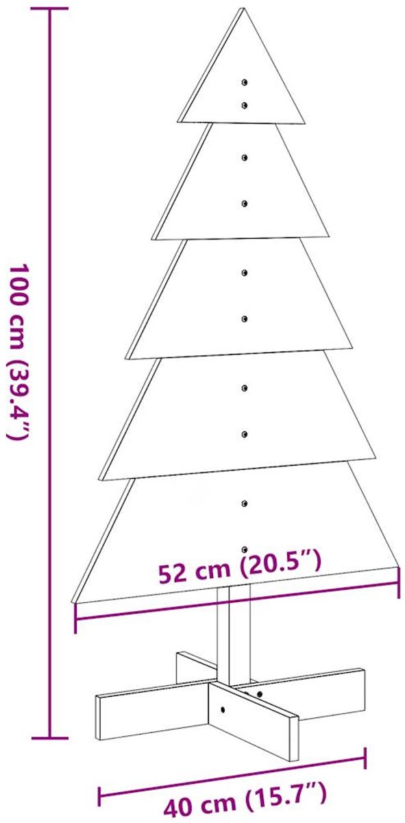 vidaXL Houten Kerstboom 100 cm Massief Grenenhout Wasbruin