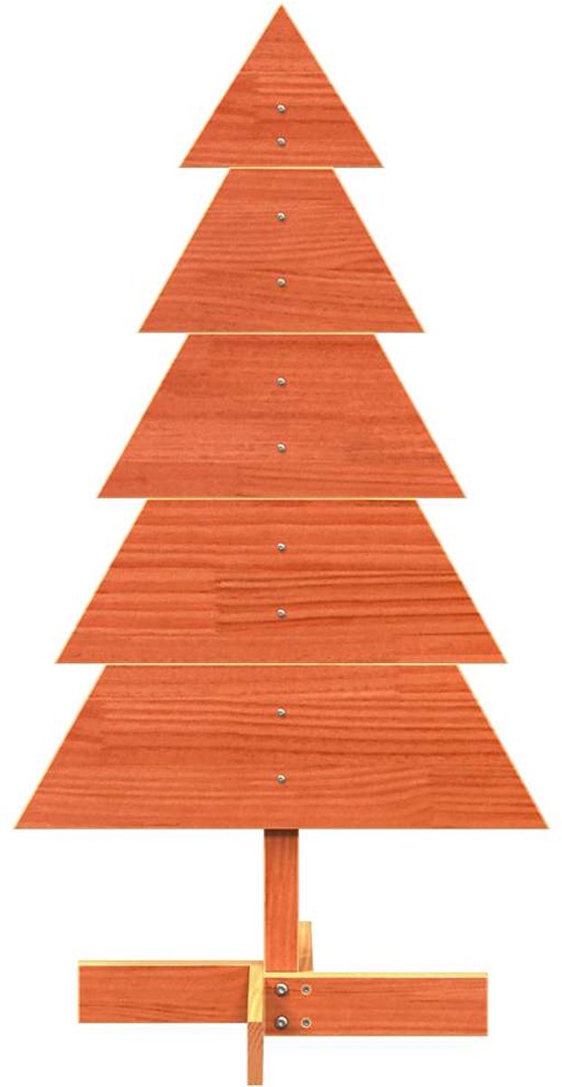 vidaXL Houten Kerstboom 100 cm Massief Grenenhout Wasbruin