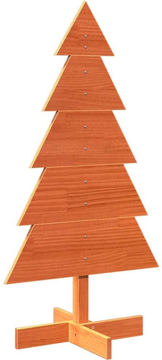 vidaXL Houten Kerstboom 100 cm Massief Grenenhout Wasbruin