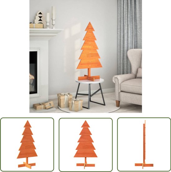 vidaXL Houten Kerstboom 100 cm Massief Grenenhout Wasbruin