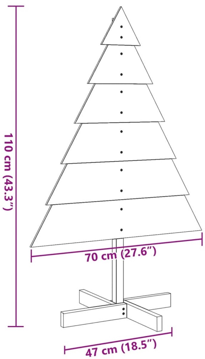 vidaXL Houten Kerstboom 110 cm Massief Hout