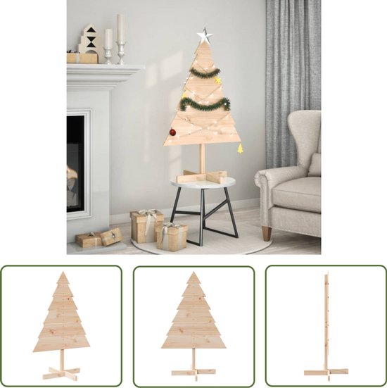 vidaXL Houten Kerstboom 110 cm Massief Hout