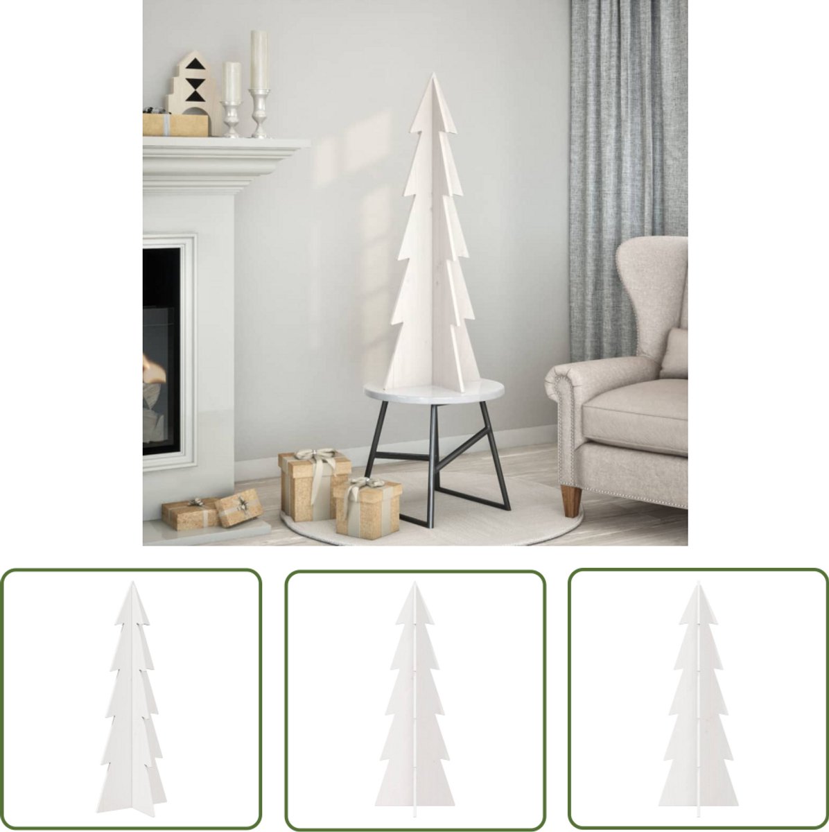vidaXL Houten Kerstboom 112 cm Wit