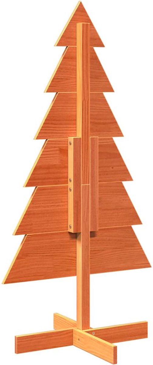 vidaXL Houten Kerstboom 120 cm massief grenenhout wasbruin