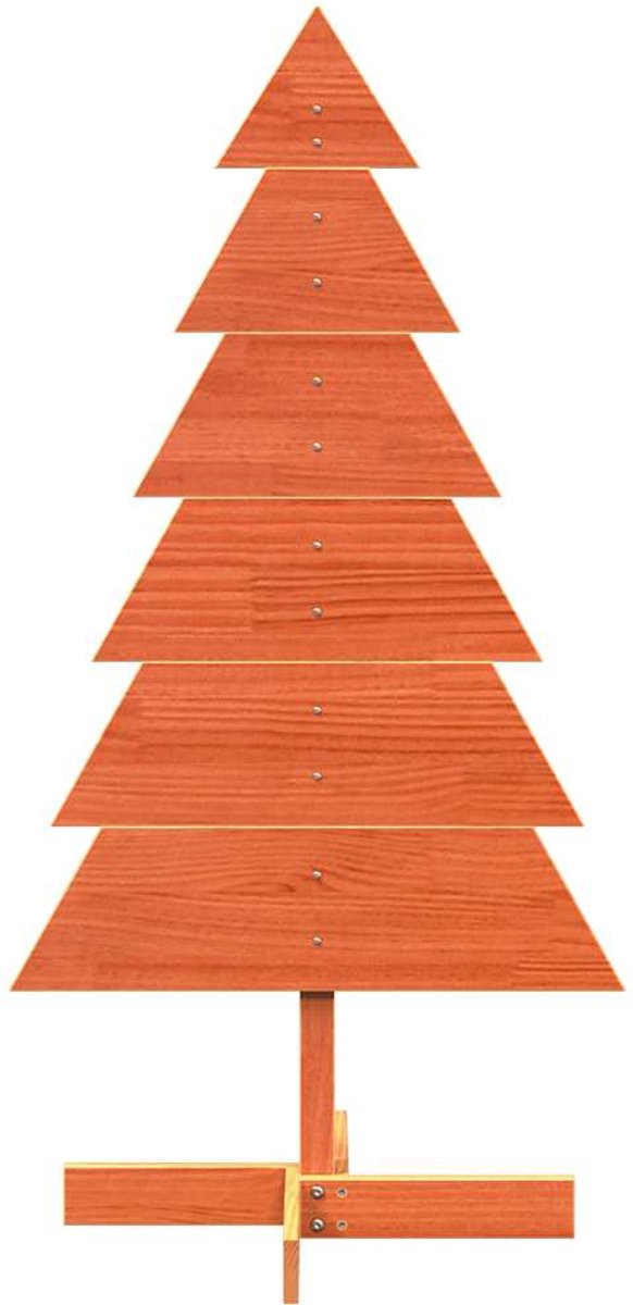 vidaXL Houten Kerstboom 120 cm massief grenenhout wasbruin
